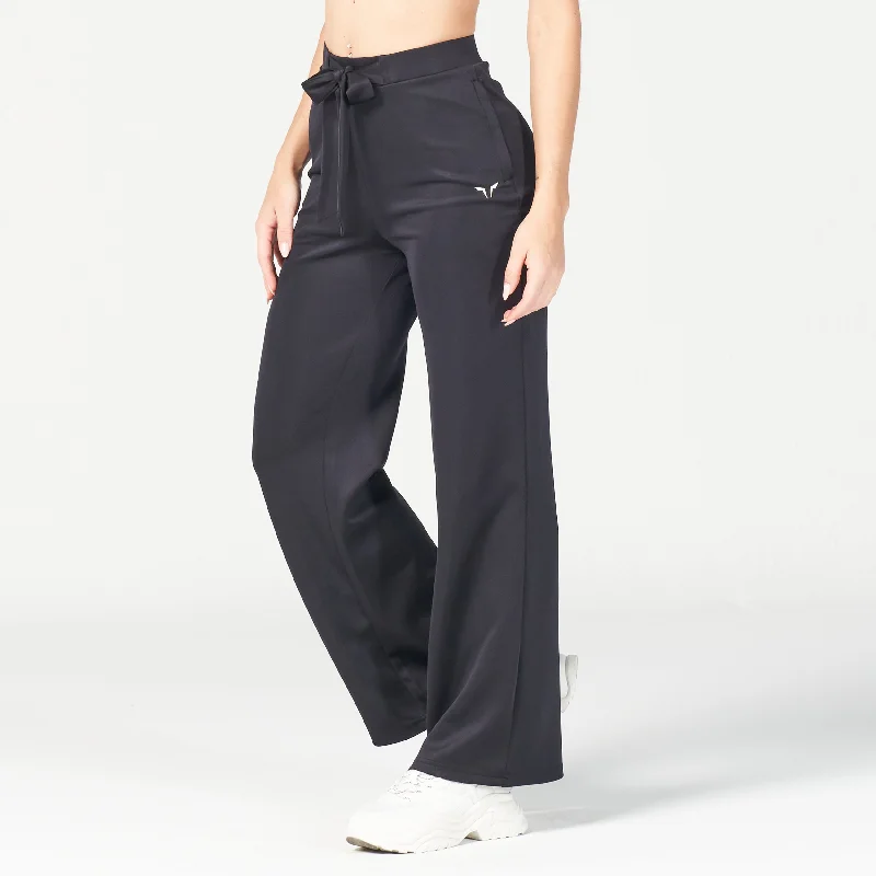 Full-Length Yoga Pants with High Waist -Do Knot Wide Leg Pants - Black
