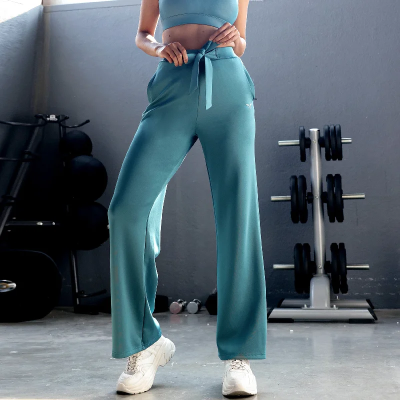 Yoga Pants with a Sculpting Fit -Do Knot Wide Leg Pants - Hydro