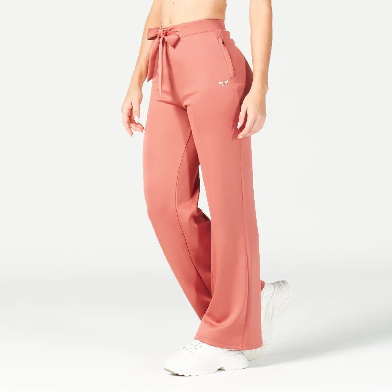 Yoga Pants with Anti-Chafing Features -Do Knot Wide Leg Pants - Light Mahogany
