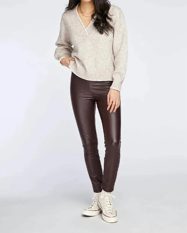 Stretchable Yoga Shorts for Women’s Fitness -Donovan Leggings In Espresso