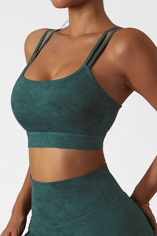 Yoga Bars for Energy and Focus -Double Spaghetti Straps Sports Bra