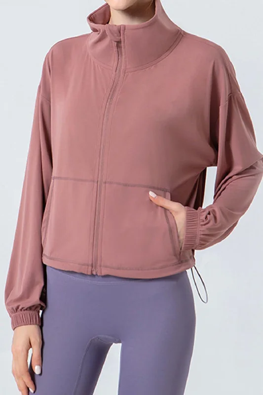 Stylish and Breathable Yoga Tops -MotionEase Dropped Shoulder Jacket