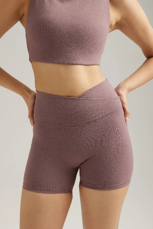 Yoga Shorts for Summer Yoga Classes -V Shorts (Mini 4") in Soda