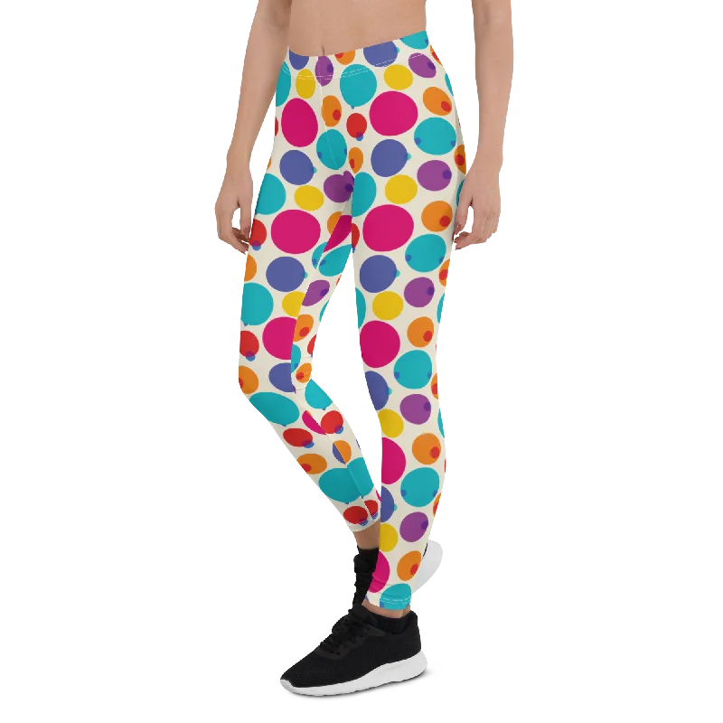 High-Compression Yoga Pants for Strength -Dreamy Dot Leggings