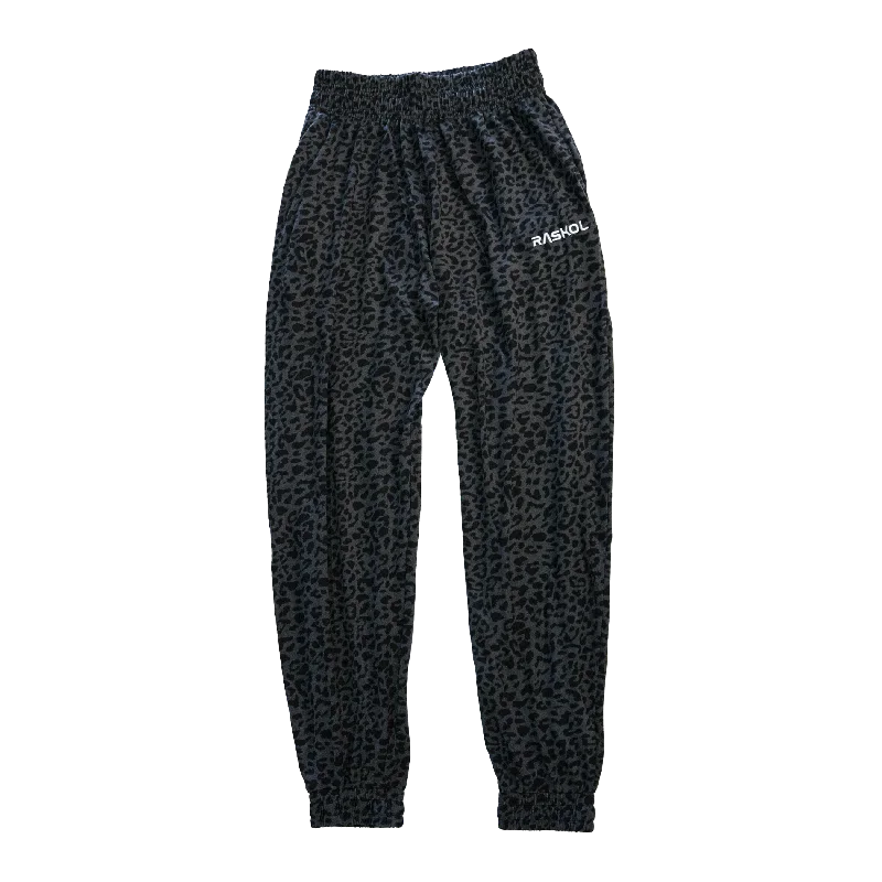 Yoga Pants for Intense Practice -SILK DUMP COVERS (SILVER LEOPARD Parachute Pants)