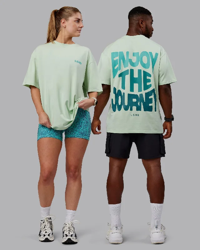 Performance Yoga Tops for Strength -Unisex E.T.J FLXCotton Tee Oversize - Mint Leaf-Green