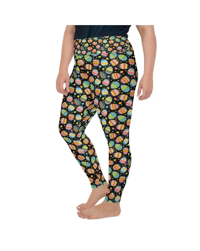Yoga Pants for Stretch and Power -Easter Egg Plus Size Leggings