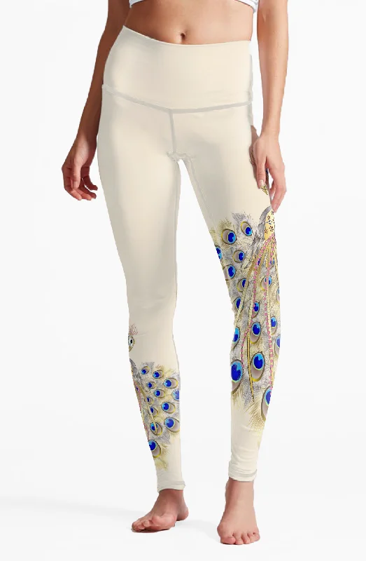 Yoga Pants with Deep Stretch -Eco Recycled Fabric Peacock High Waist Womens Yoga Leggings Yoga Pants with Deep Stretch -Eco Recycled Fabric Peacock High Waist Womens Yoga Leggings