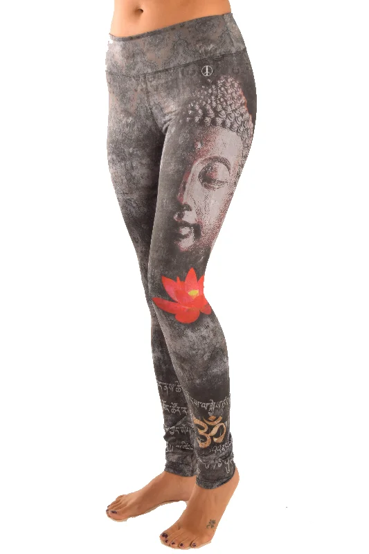 Best Yoga Pants for Women -Buddha Leggings With Red Lotus