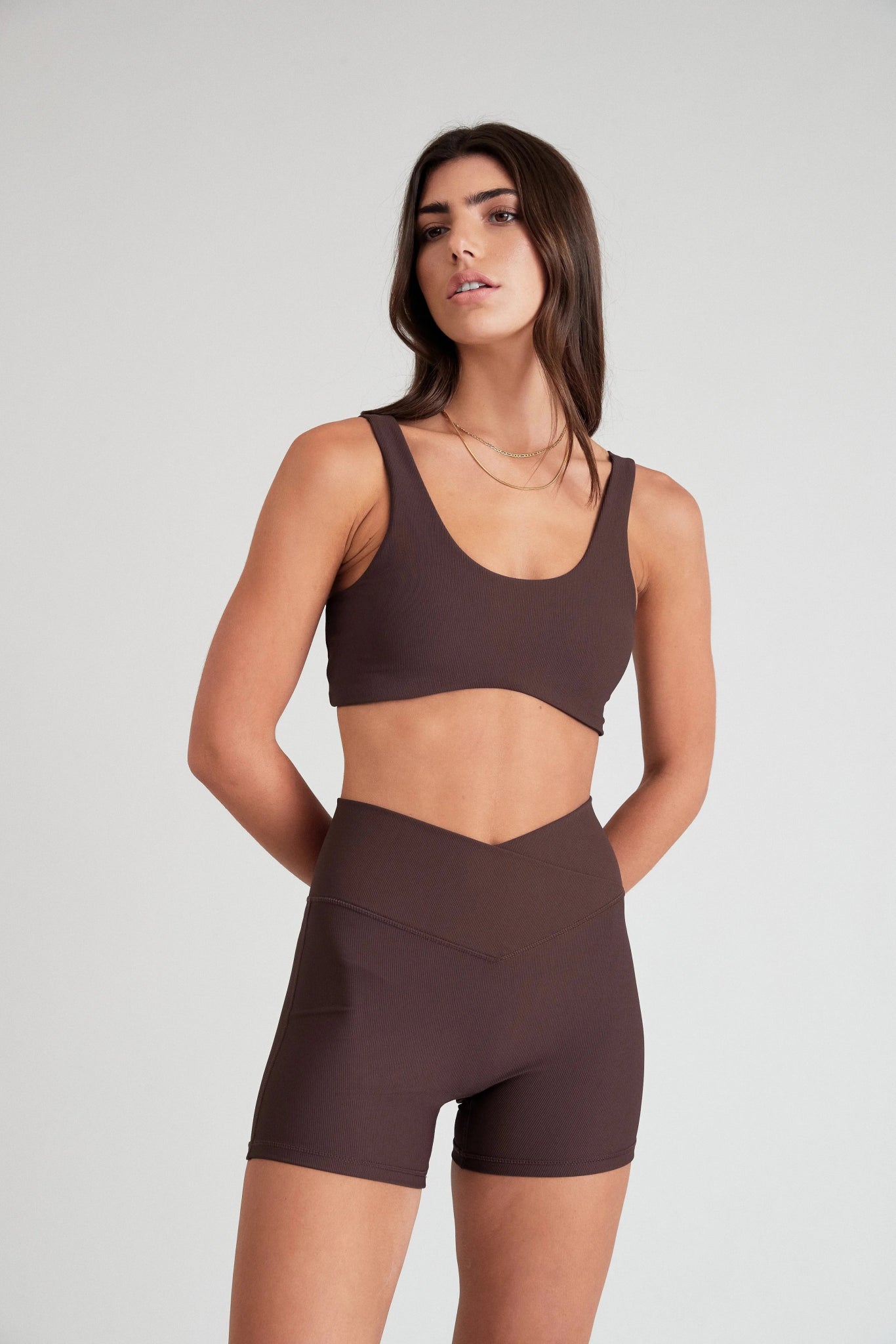 Yoga Shorts for Easy Stretching Poses -EcoRib V-Waist 5" Bike Short
