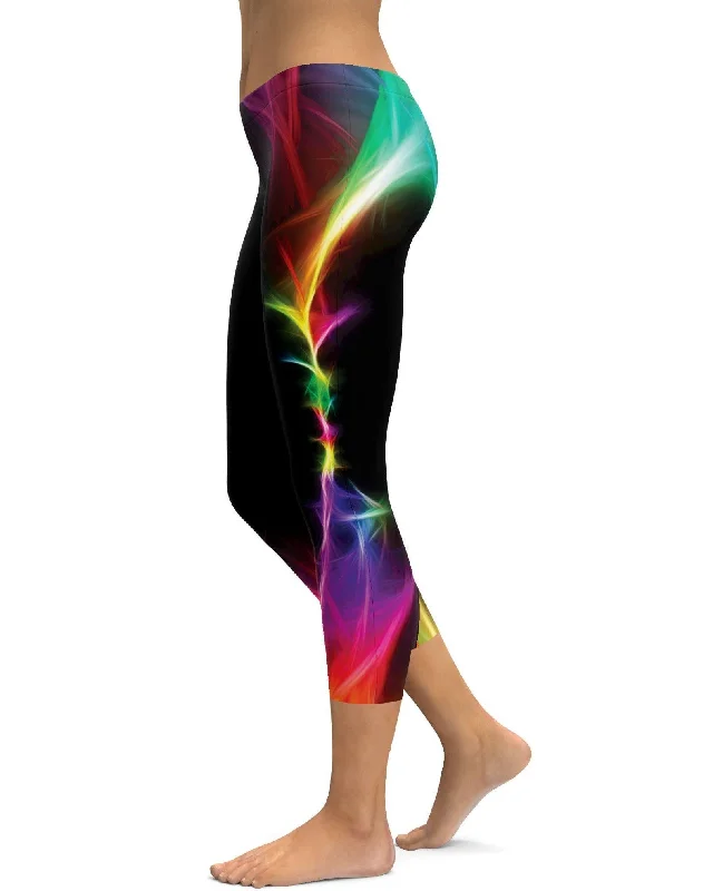 Full-Length Yoga Pants -EDM Particle Wave Capris
