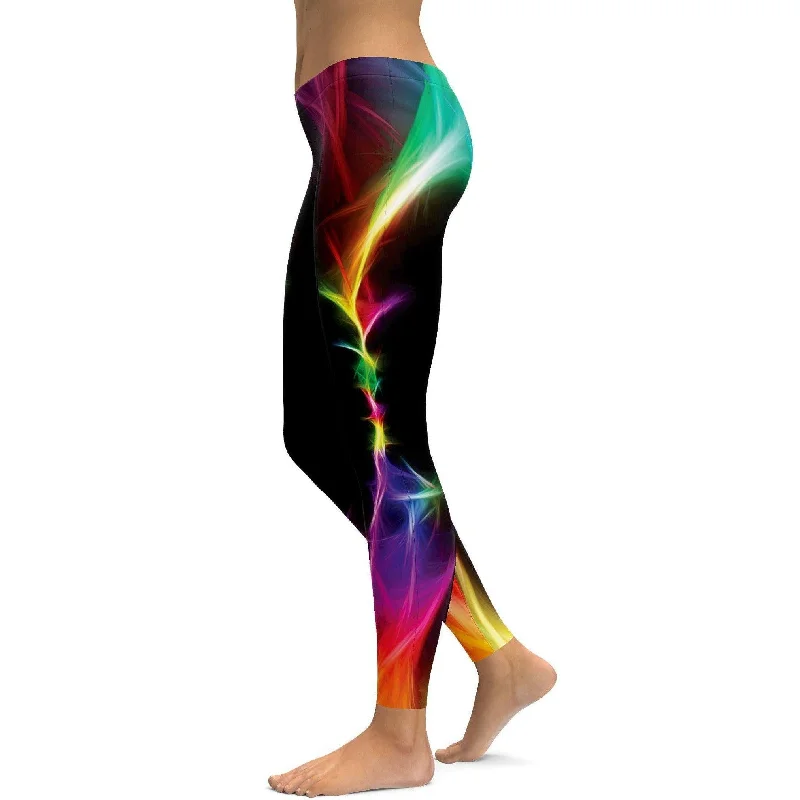 Yoga Pants for Balanced Practice -EDM Particle Wave Leggings