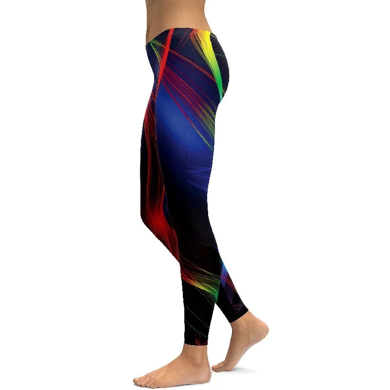 Yoga Pants for Stretch and Movement -EDM Rainbow Strokes Leggings