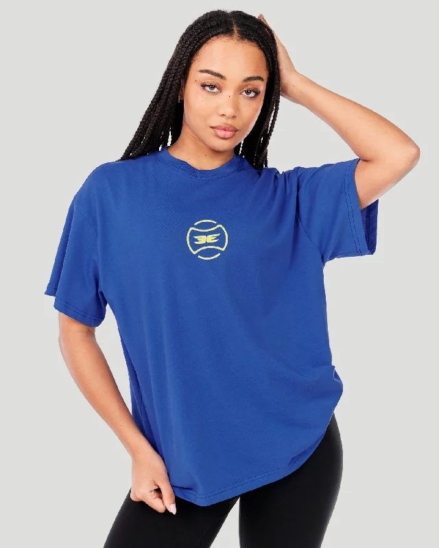 Versatile Yoga Tops -EE Tennis Women's Oversized Tee - Blue