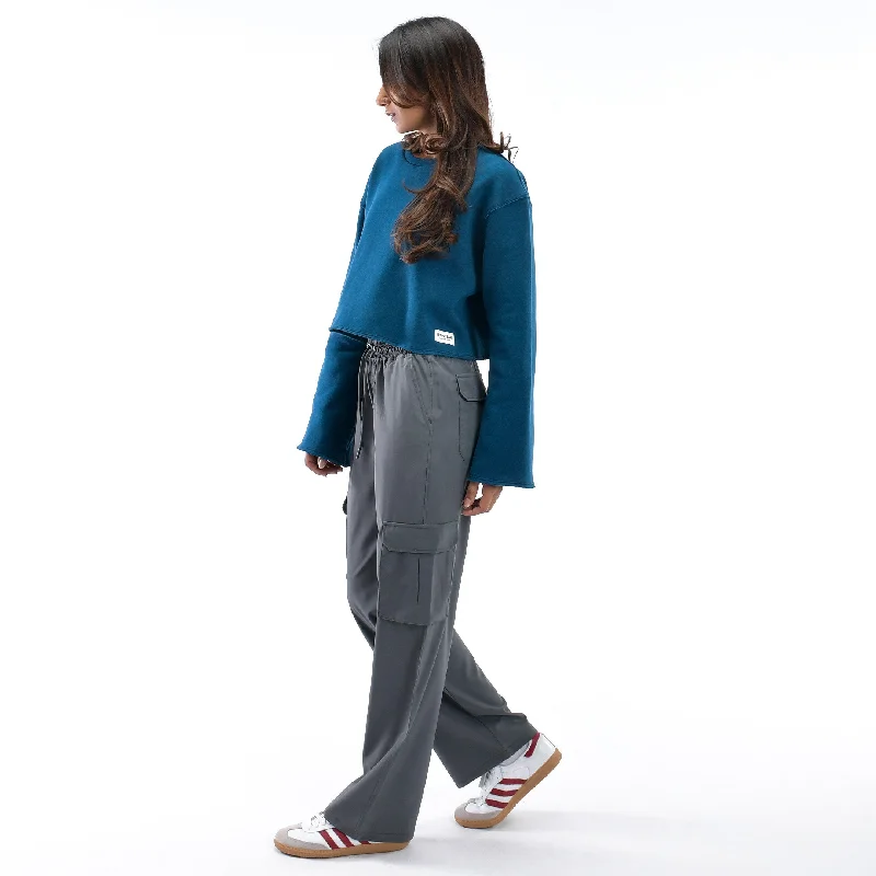 Tight-Fitting Yoga Tops -Effortless Bell sleeve sweat shirt