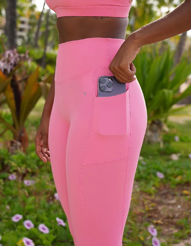 Yoga Pants for Ultimate Comfort -Effortless Pocket Leggings - Pink