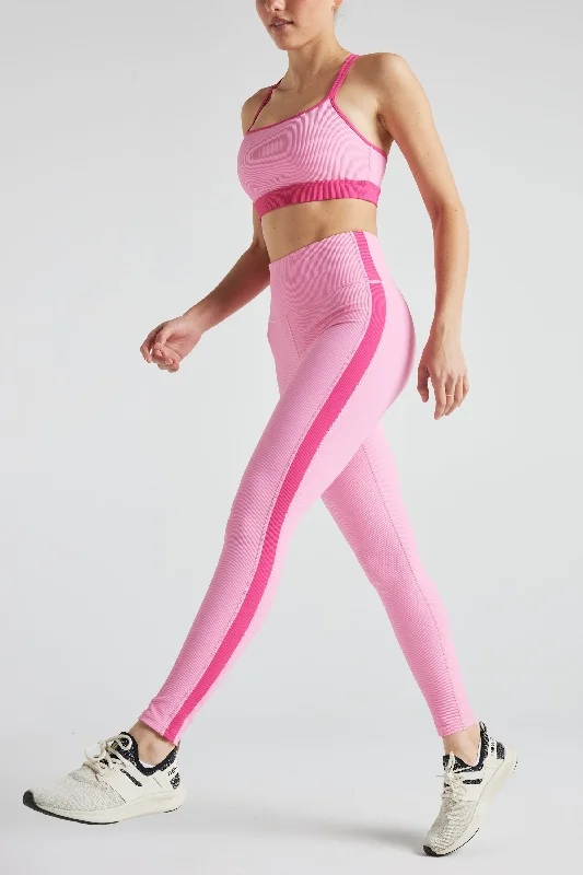 High-Waisted Leggings for Yoga -ELECTRIC RIB COLOR BLOCK LEGGING