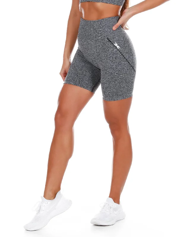 Yoga Shorts for Strength and Flexibility Training -Elite Seamless Shorts - Heather Black Yoga Shorts for Strength and Flexibility Training -Elite Seamless Shorts - Heather Black