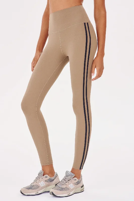 Breathable Compression Yoga Pants -Ella High Waist Airweight 7/8 - Lentil/black