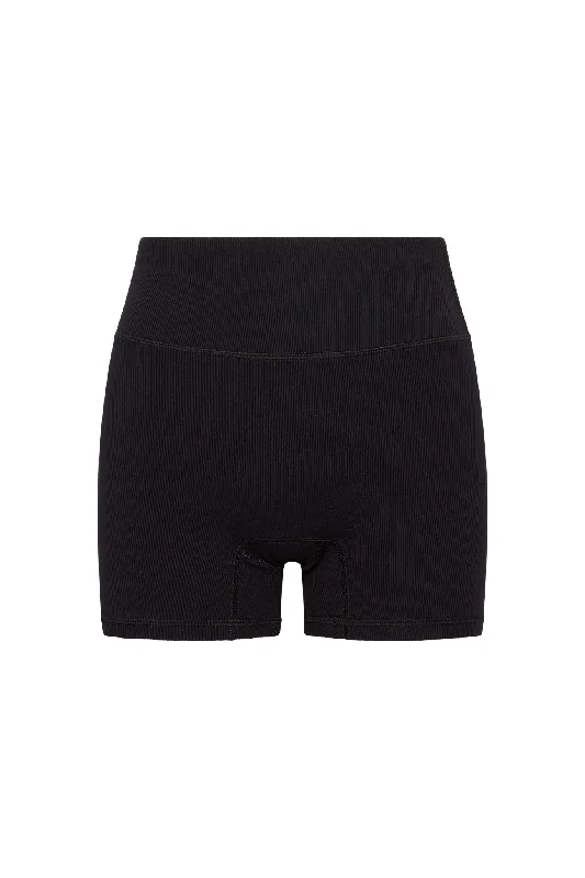 Yoga Shorts for Women’s Comfort and Support -Elysian Short 4.5" - Black Lightweight Rib Yoga Shorts for Women’s Comfort and Support -Elysian Short 4.5" - Black Lightweight Rib