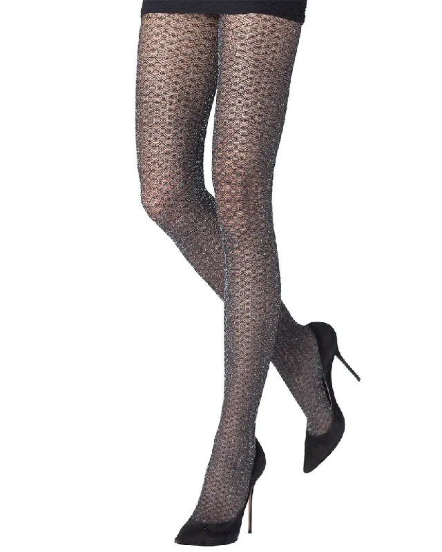 Yoga Shorts for Easy Movement -Emilio Cavallini Metallized Beehive Tight