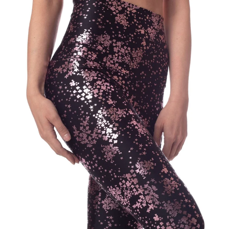Flattering Yoga Pants -Petite Fleur Foil Legging