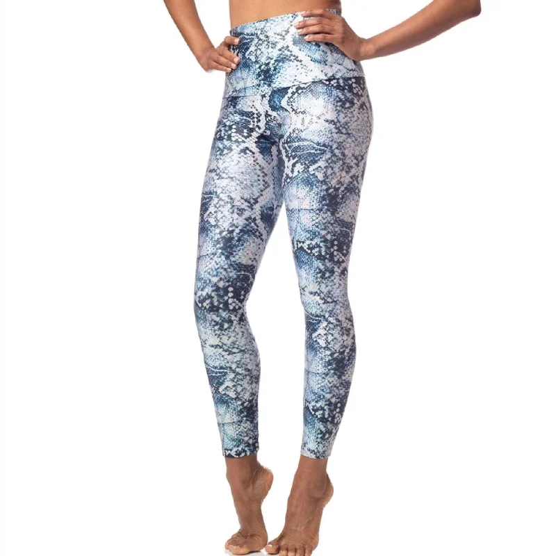 Quick Dry Yoga Pants -Sapphire Snake Shimmer Leggings