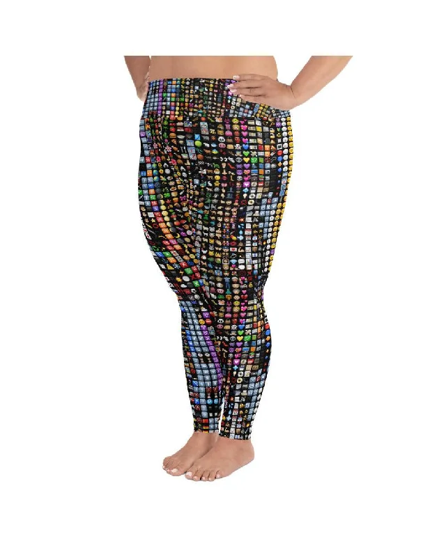 Yoga Pants for Gym and Home Use -Emoji Plus Size Leggings