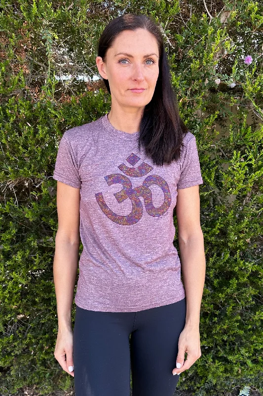 Comfortable Yoga Tops for Workouts -Paisley Om High Performance Crew Neck