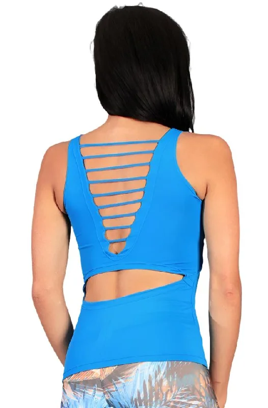Women's Yoga Shorts for Stretching -Equilibrium Active Wear Surprise Tank Top LT1056 Light Blue Women's Yoga Shorts for Stretching -Equilibrium Active Wear Surprise Tank Top LT1056 Light Blue