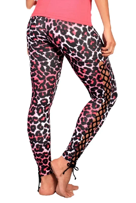 Quick Dry Yoga Shorts for Flexibility -Equilibrium Activewear Lace up Legging L763 Pink Panther Quick Dry Yoga Shorts for Flexibility -Equilibrium Activewear Lace up Legging L763 Pink Panther