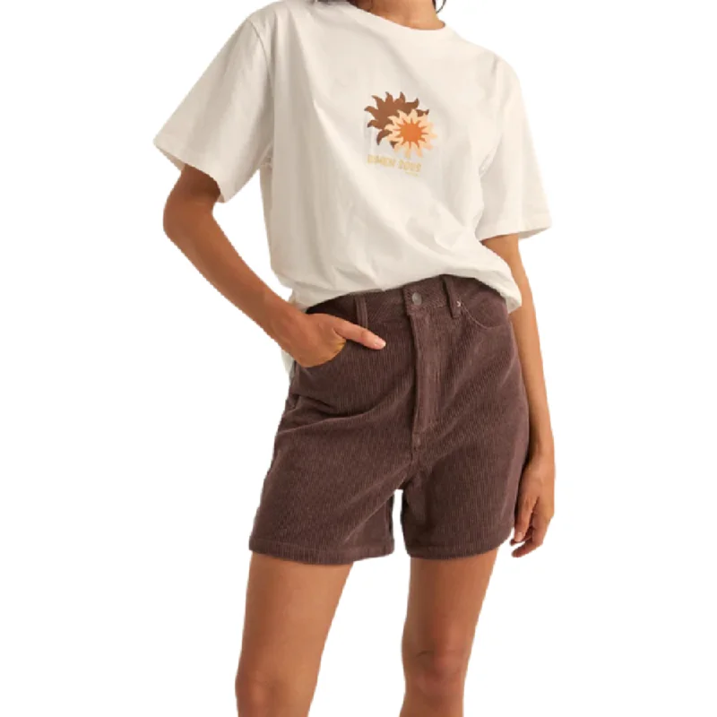 Yoga Shorts for Low-Impact Activities -Escape Corduroy Short - Chocolate