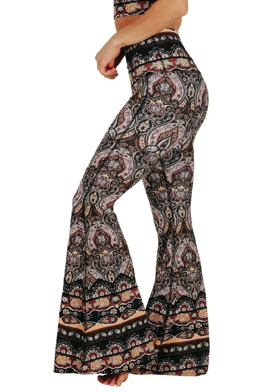 Soft Yoga Pants for Low-Impact Workouts -Espresso Yourself Printed Bell Bottoms