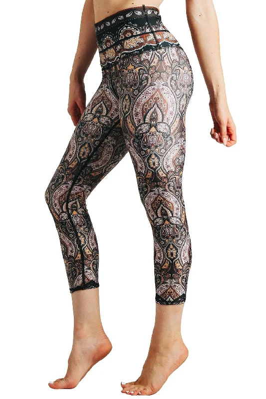 High-Performance Yoga Pants -Espresso Yourself Printed Yoga Crops