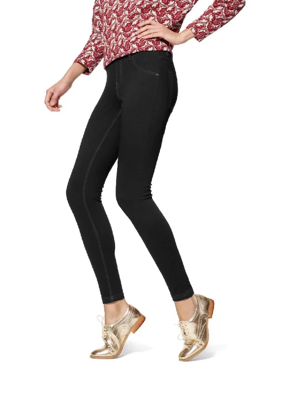 Yoga Shorts for Deep Stretching Poses -Essential Denim Leggings In Black