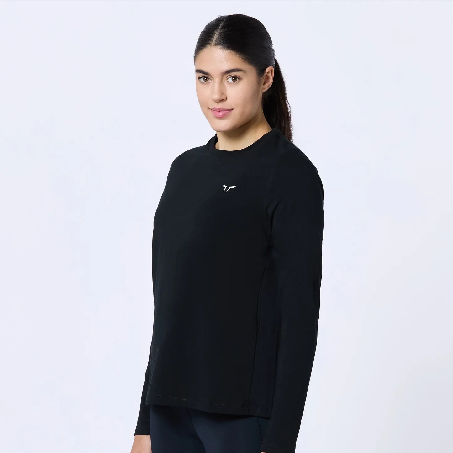 Yoga Tops with Unique Designs for Style -Essential Full Sleeves Tee - Black