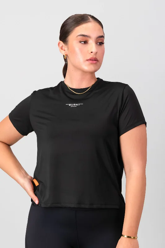 Yoga Tops for Flexibility in Yoga Class -Essential Movement Tee - Black