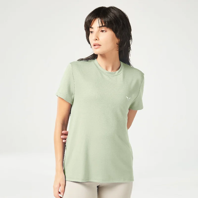 Yoga Tops for Increased Comfort and Mobility -Essential Regular Fit Tee - Desert Sage Yoga Tops for Increased Comfort and Mobility -Essential Regular Fit Tee - Desert Sage
