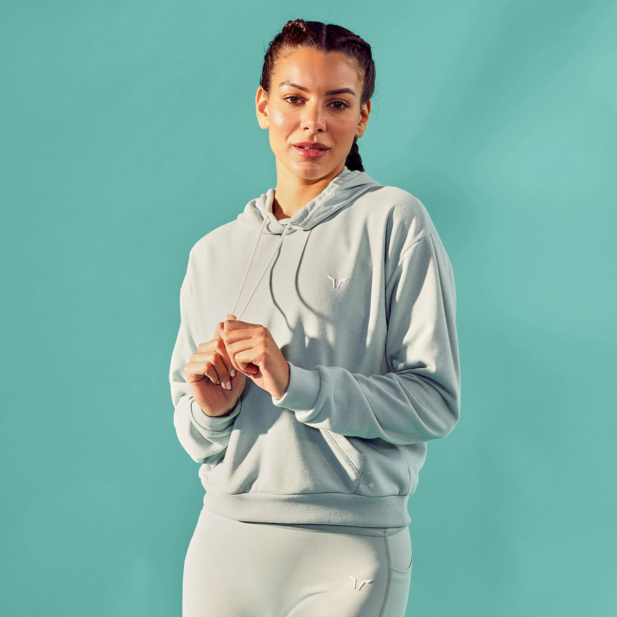 Stylish and Comfortable Yoga Tops for Women -Essential Relaxed Hoodie - Grey Mist