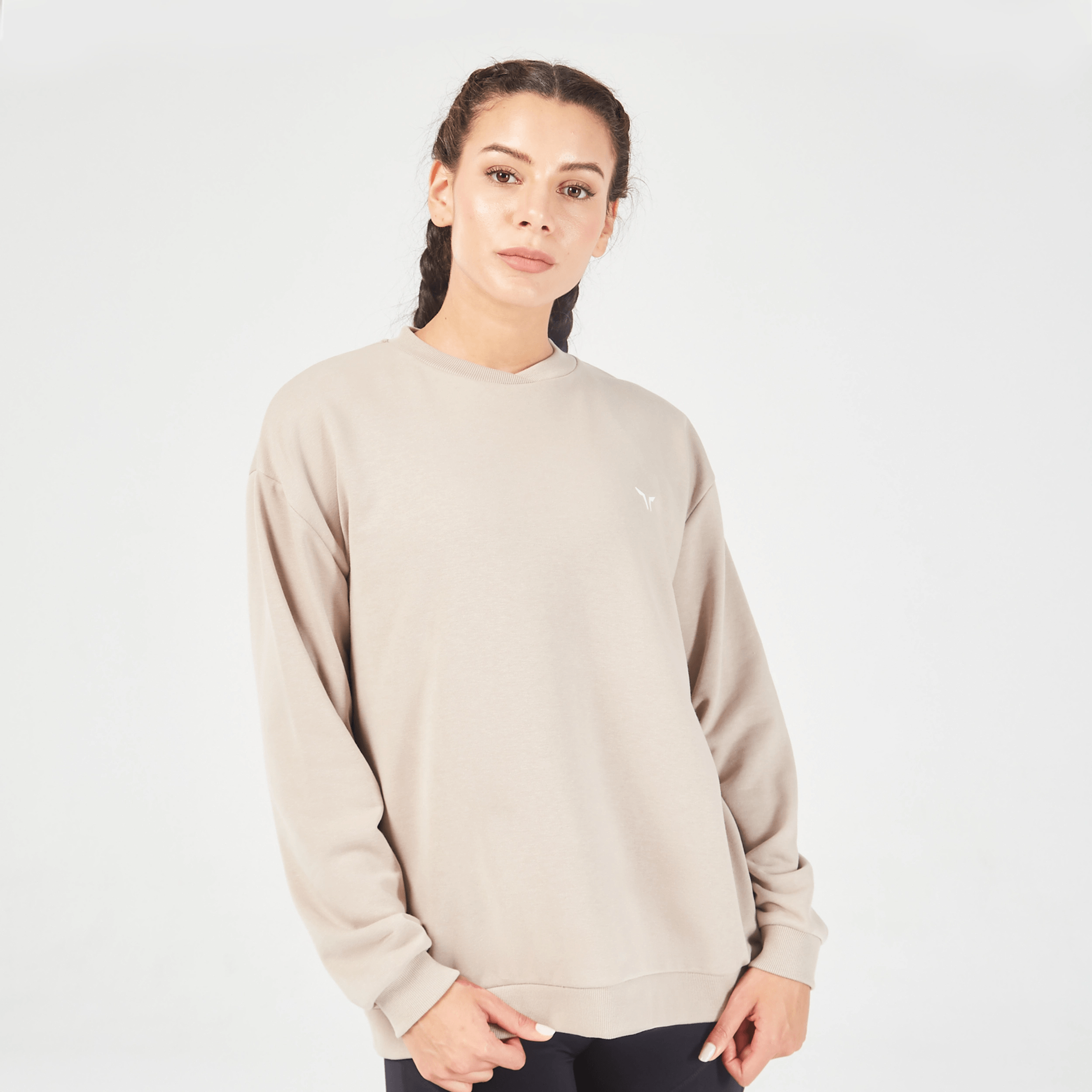 Affordable Yoga Tops for Women -Essential Relaxed Sweatshirt - Cobblestone
