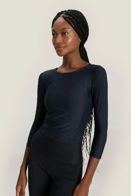 Yoga Tops for Stretching and Poses -Essential Ribbed T-Shirt