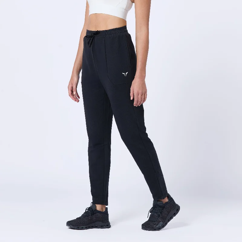 Comfortable Yoga Pants for Full Stretch -Essential Slim Joggers - Black