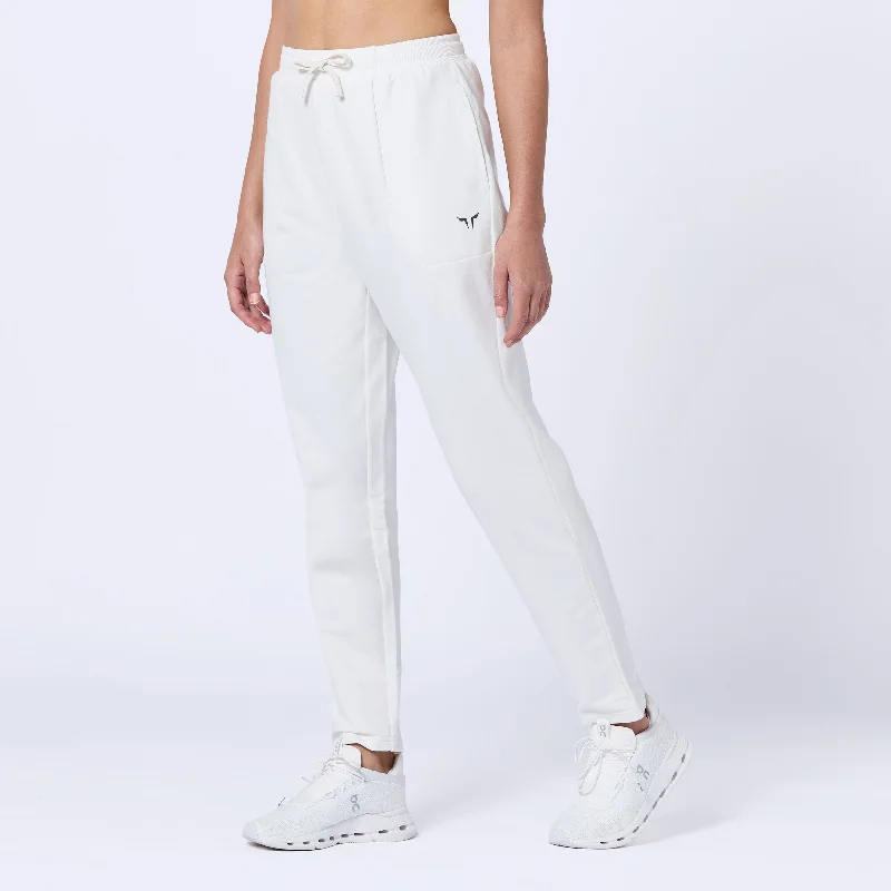 Comfortable Yoga Pants for Daily Use -Essential Slim Joggers - Pearl White
