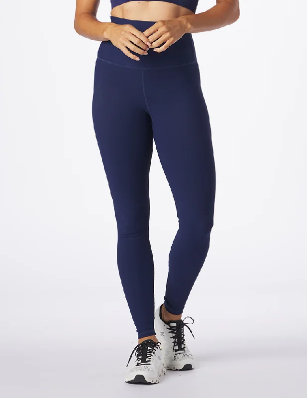 Full-Length Yoga Pants with High Waist -Extra High Waist Power Legging: Indigo
