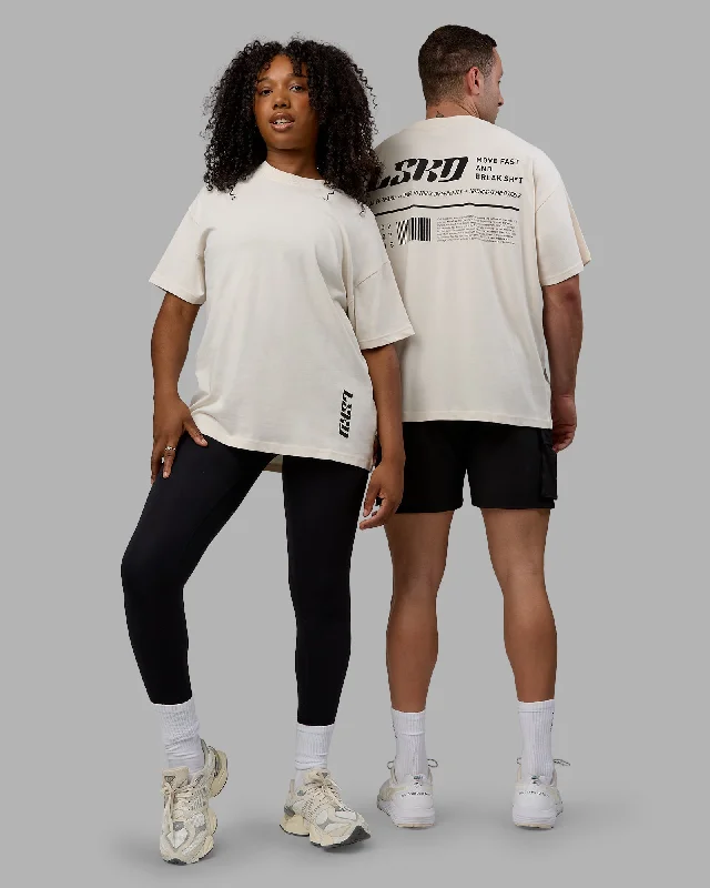 Fitted Yoga Tops for Intense Training -Unisex Fail Forward Heavyweight FLXCotton Tee Oversize - Off White - Black