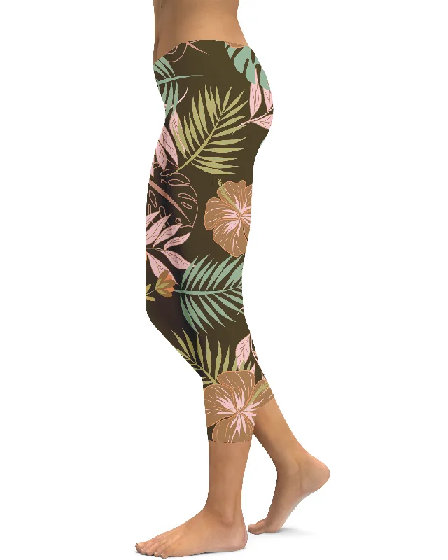 Yoga Pants for Everyday Yoga Practice -Fall Floral Capris