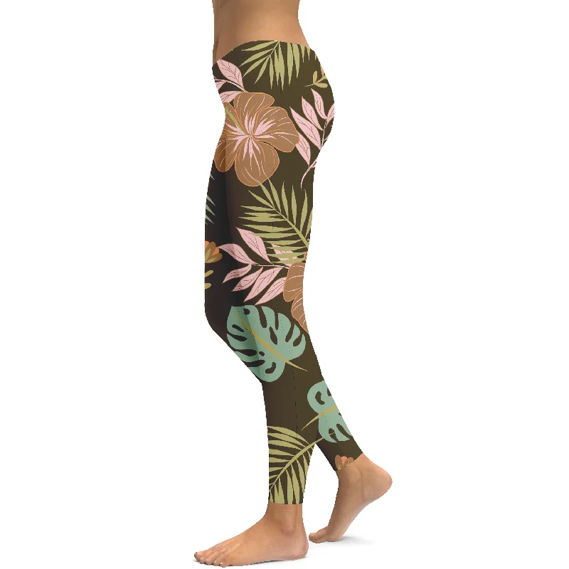 Flattering Yoga Pants -Fall Floral Leggings