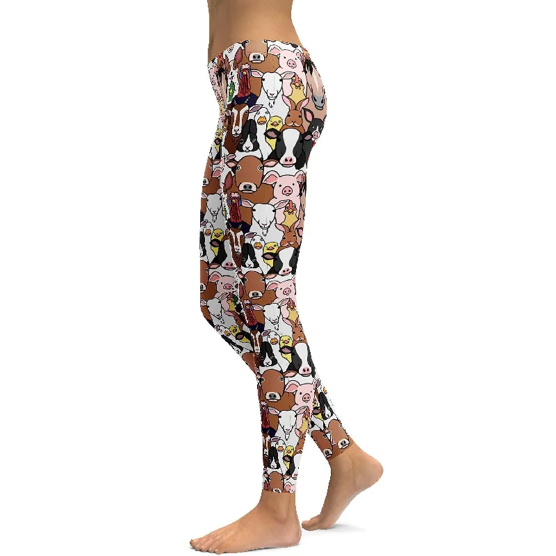 Yoga Pants for Maximum Movement -Farm Animals Leggings