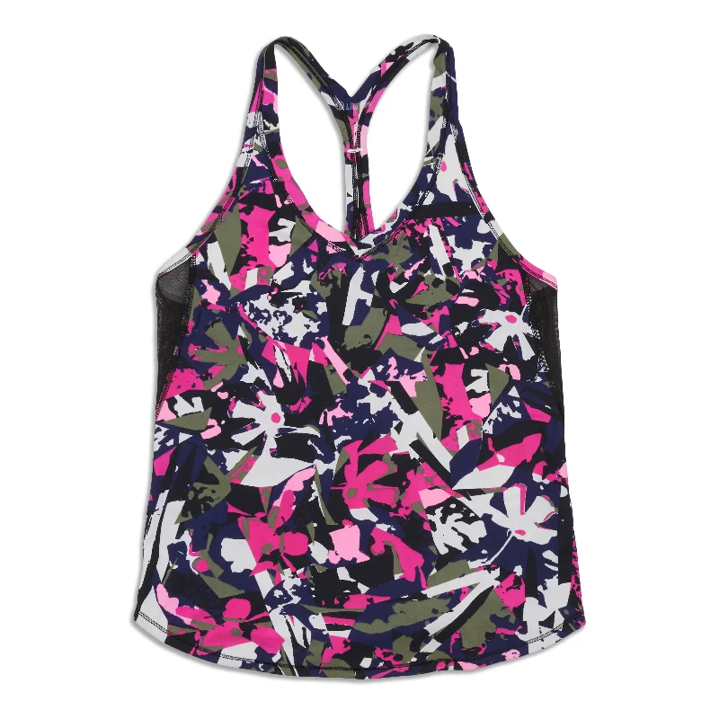 Yoga Tops with Mesh Fabric for Breathability -Fast Lane Tank Top - Resale