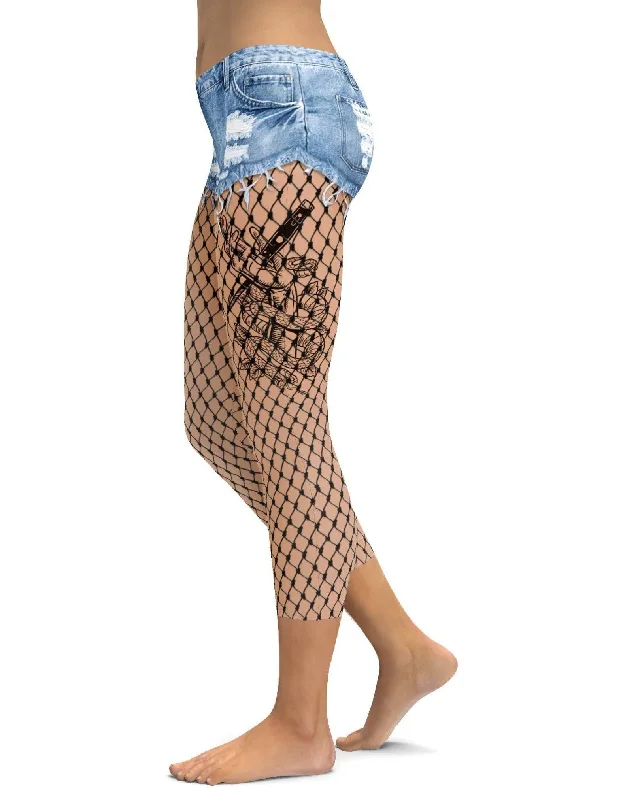 Yoga Pants for Flexibility -Faux Pantyhose & Short Capris